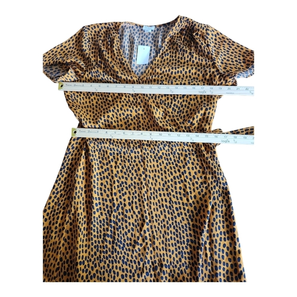 J.Crew NWT Leopard Print Wrap Dress Size 10 Short Sleeve V-Neck 100% Polyester - Picture 11 of 14